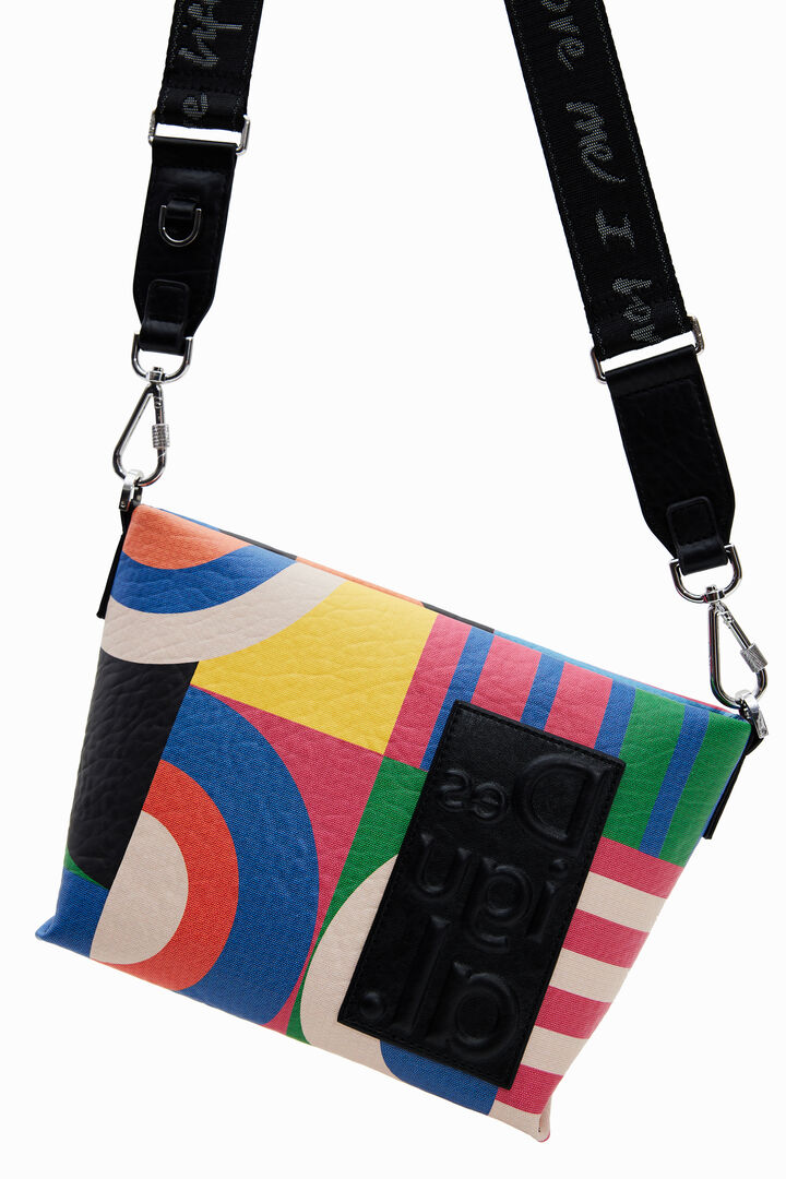 Small colourful geometric crossbody bag | Desigual