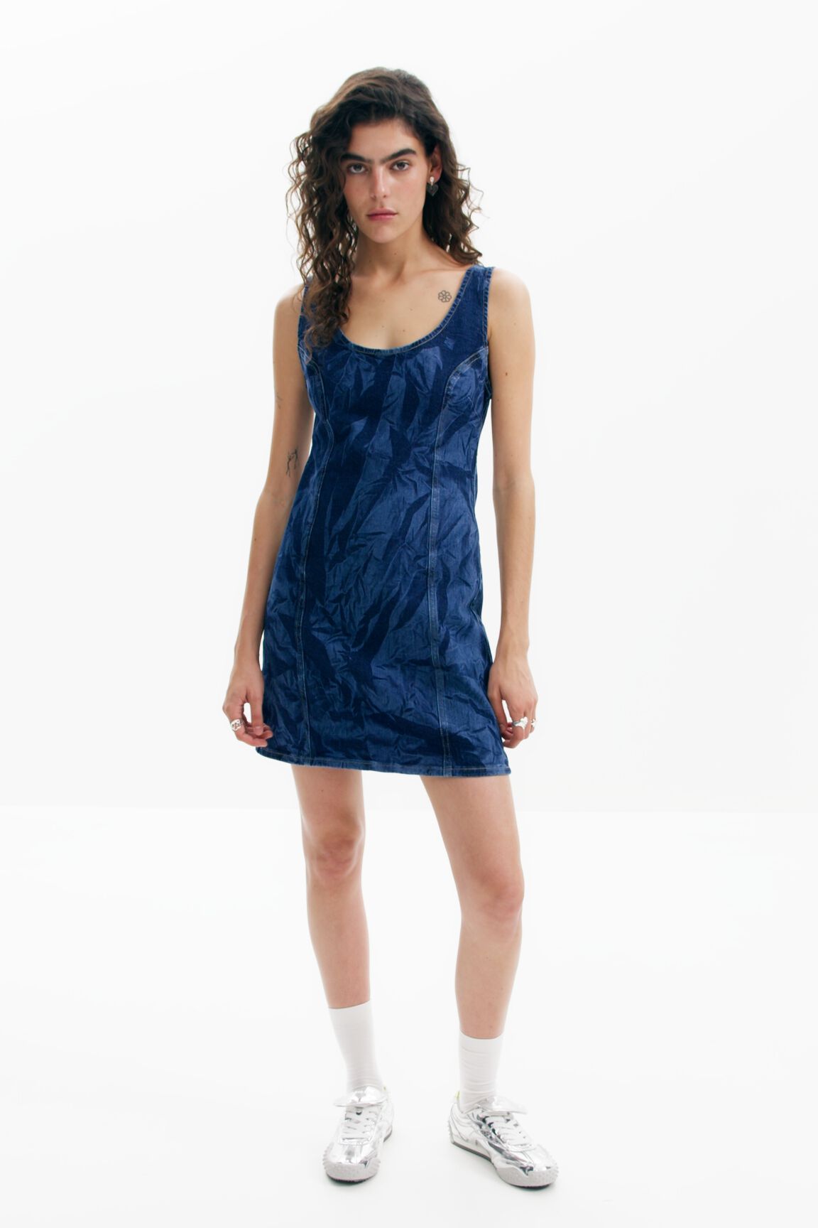 Printed denim dress Women's I Desigual.com