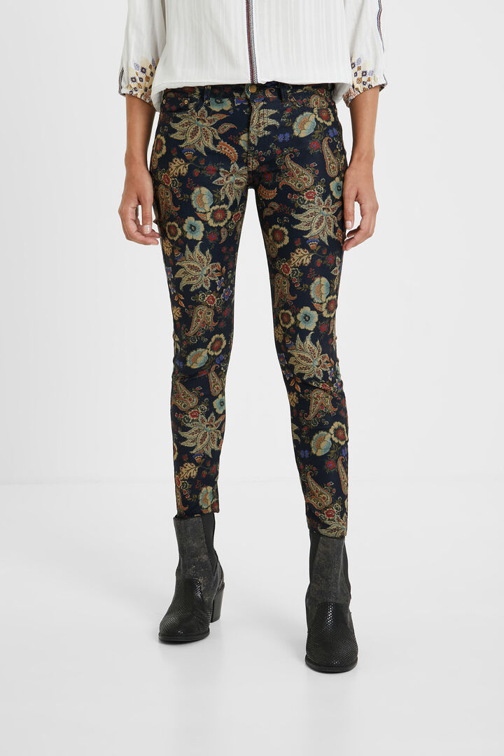 Skinny floral trousers | Desigual