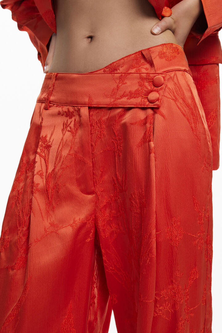 Pantalón largo liso bordado | Desigual