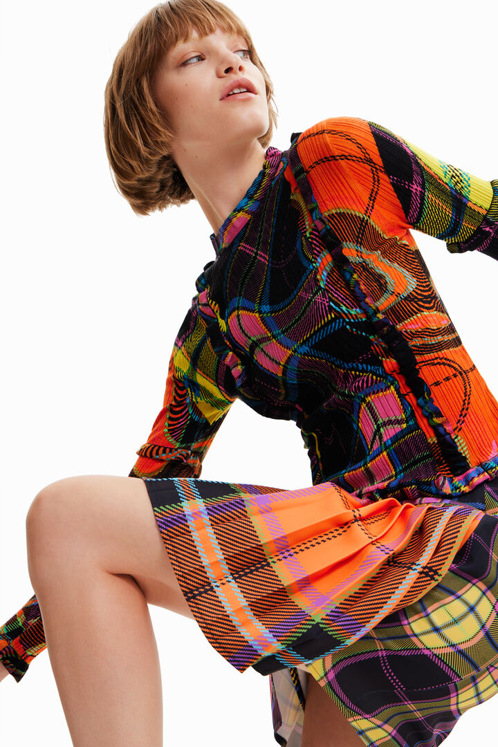 María Escoté criss-cross plaid mini skirt | Desigual