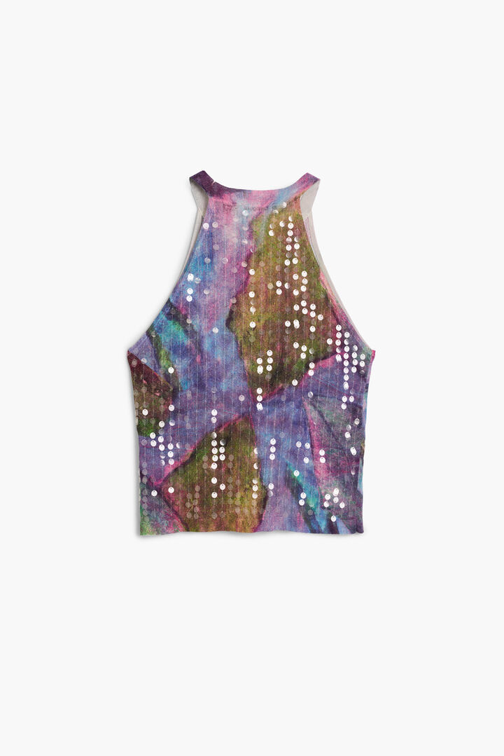 Halter paillette T-shirt | Desigual