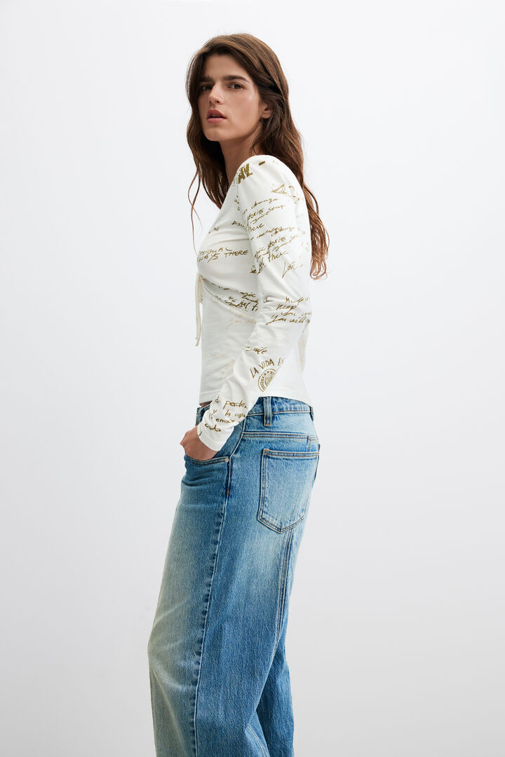 Vintage printed long-sleeve T-shirt