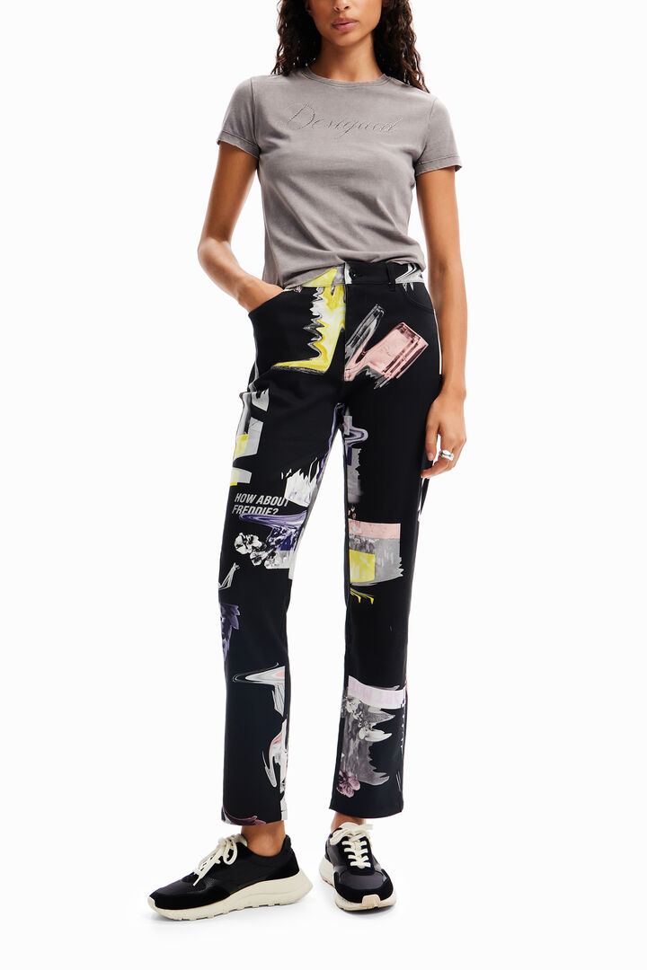 Straight collage trousers | Desigual