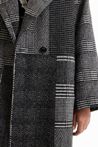 Long manteau patchwork laine | Desigual