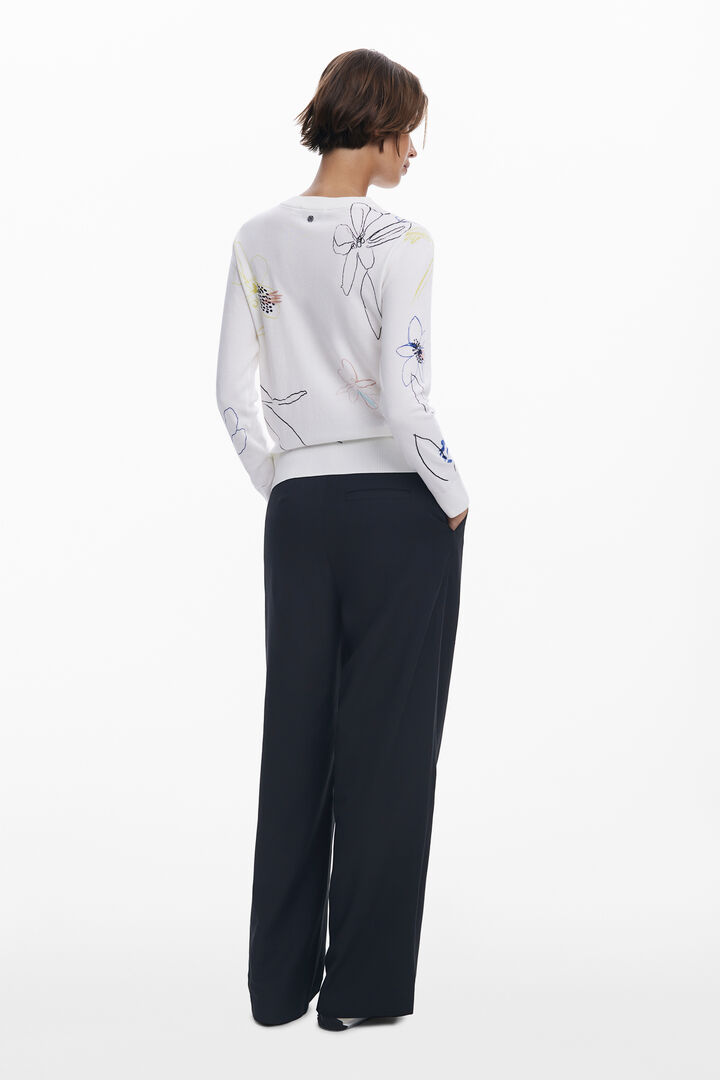 Jersey fino trazos flores | Desigual