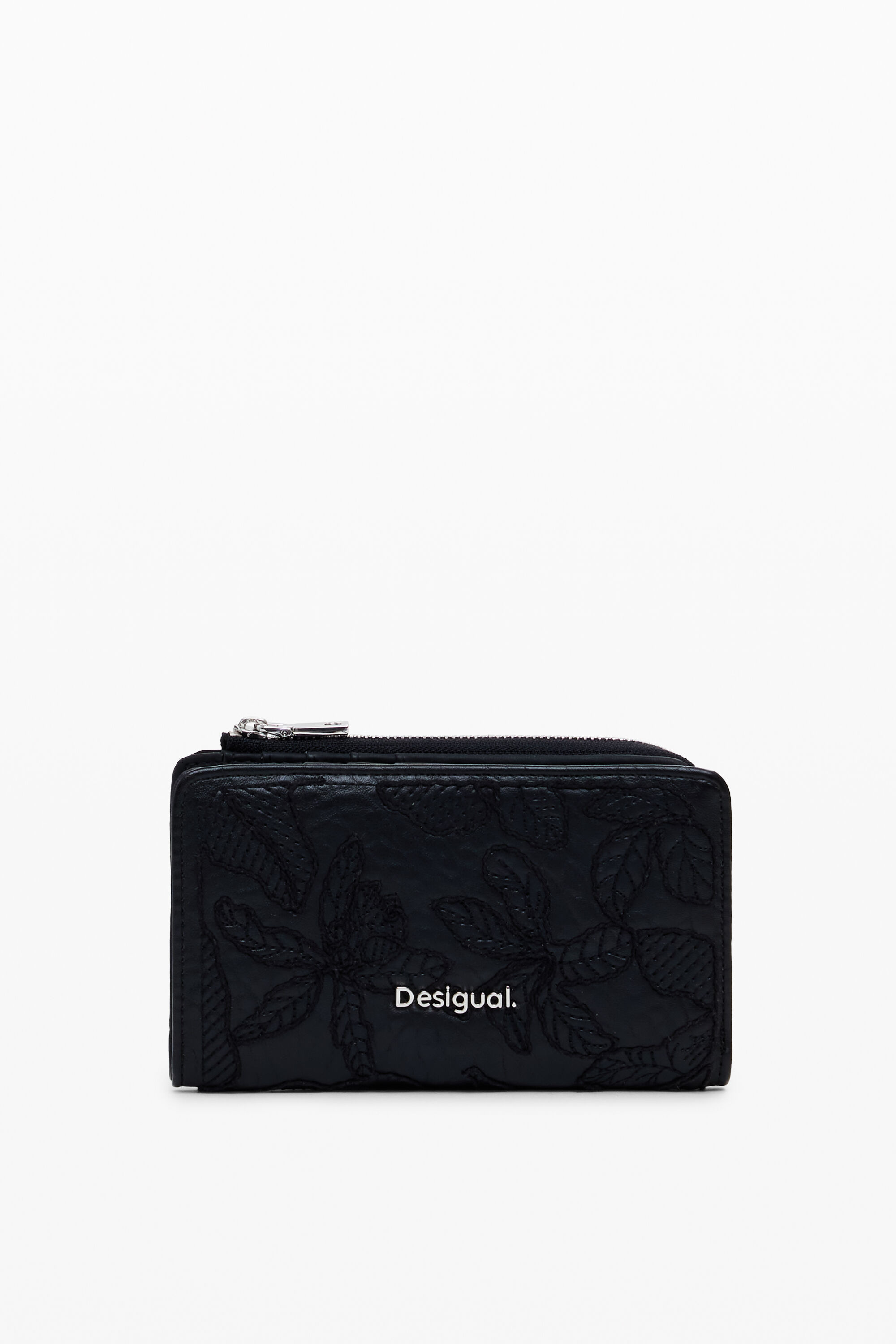 Desigual Medium Faux Leather Wallet In Black