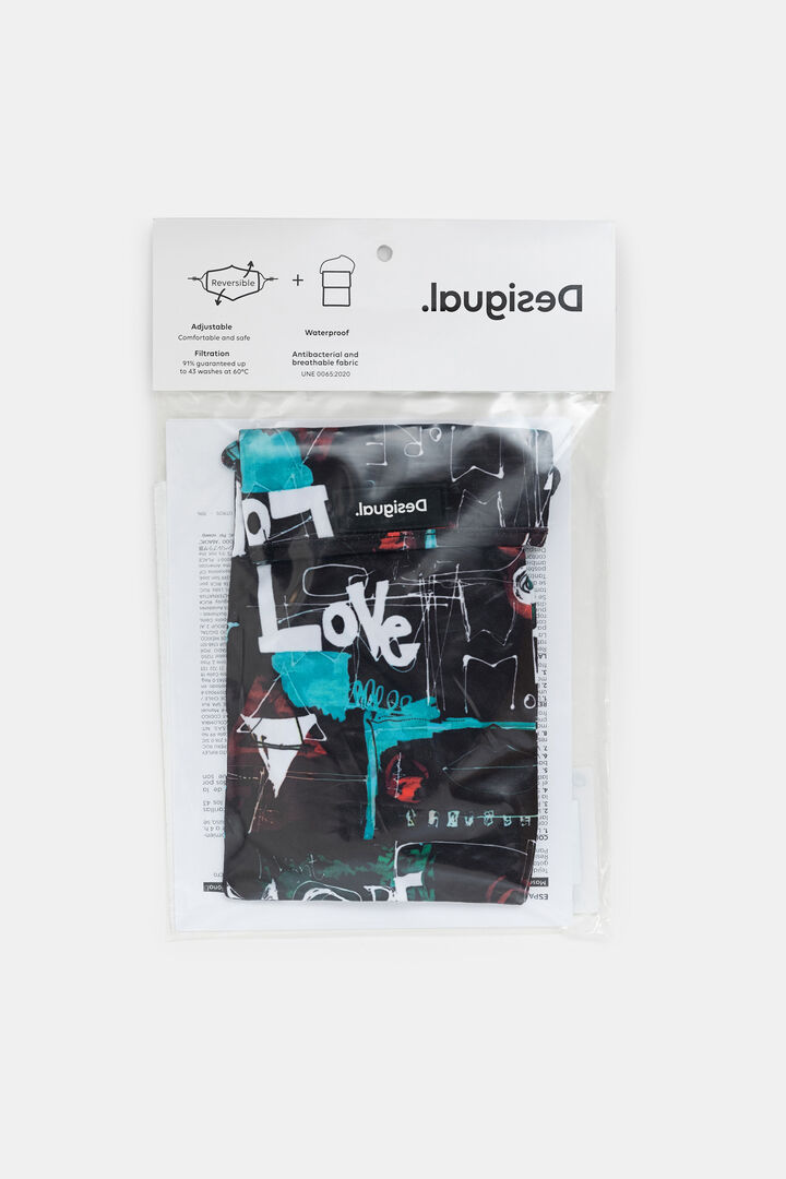 Mascherina reversibile Love + custodia | Desigual
