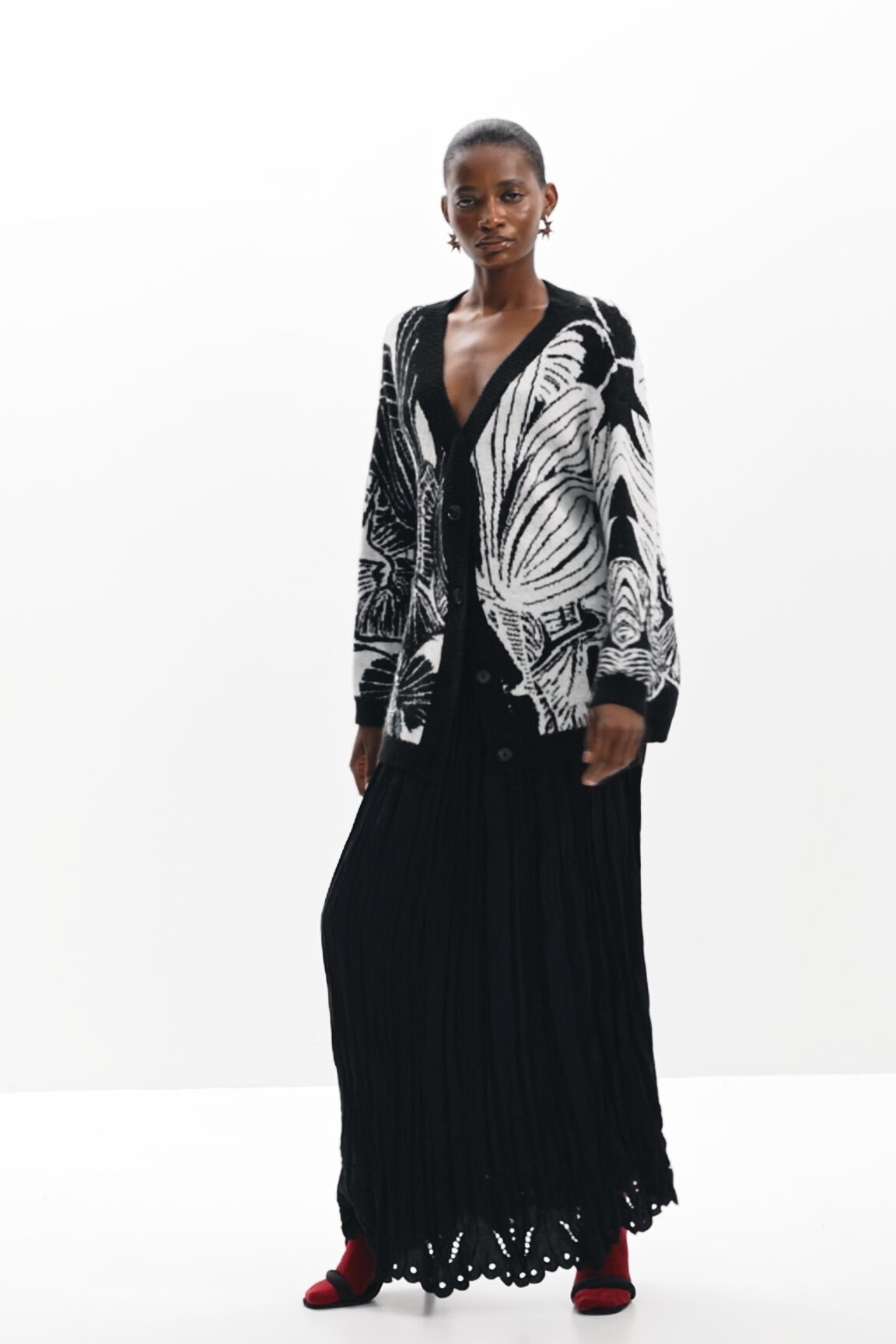 Printed cardigan