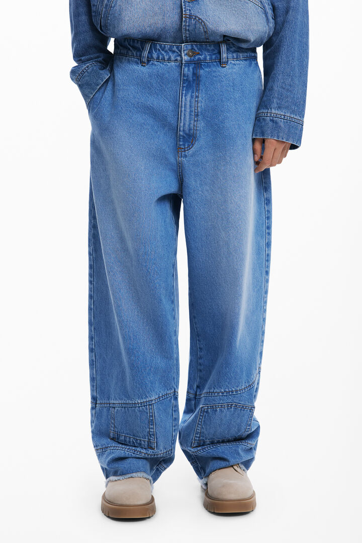 Denim balloon pockets hem