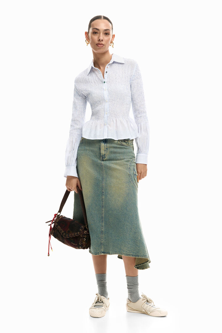 Camisa fruncida rayas | Desigual