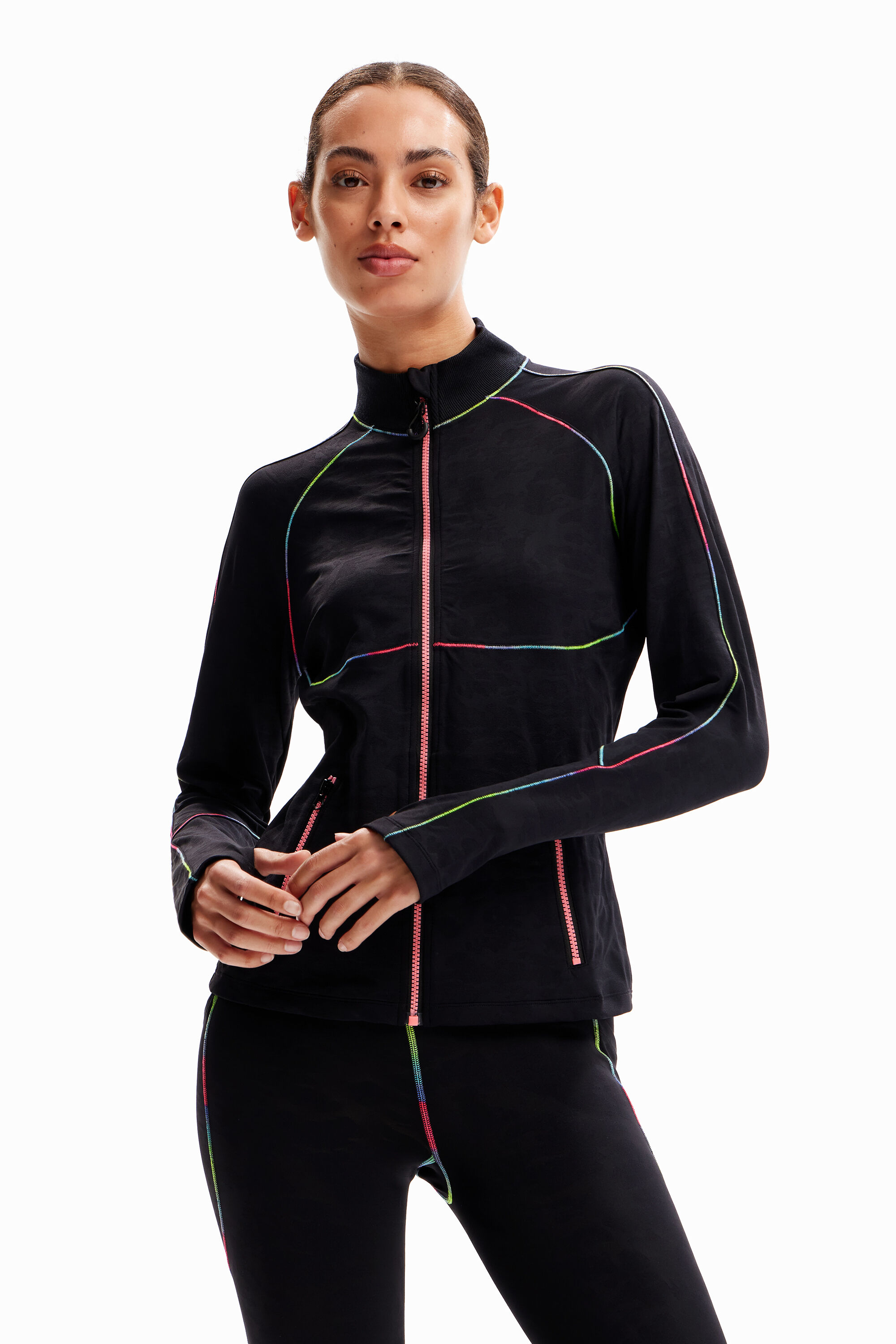 Desigual Seams Sporty Jacket In Black