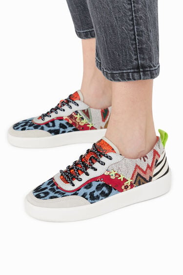 Sneakers chunky sole denim patch | Desigual