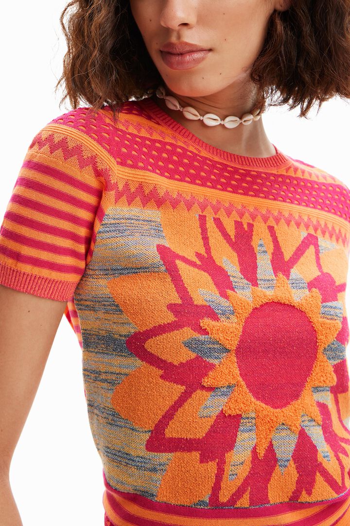 Camiseta punto flor | Desigual