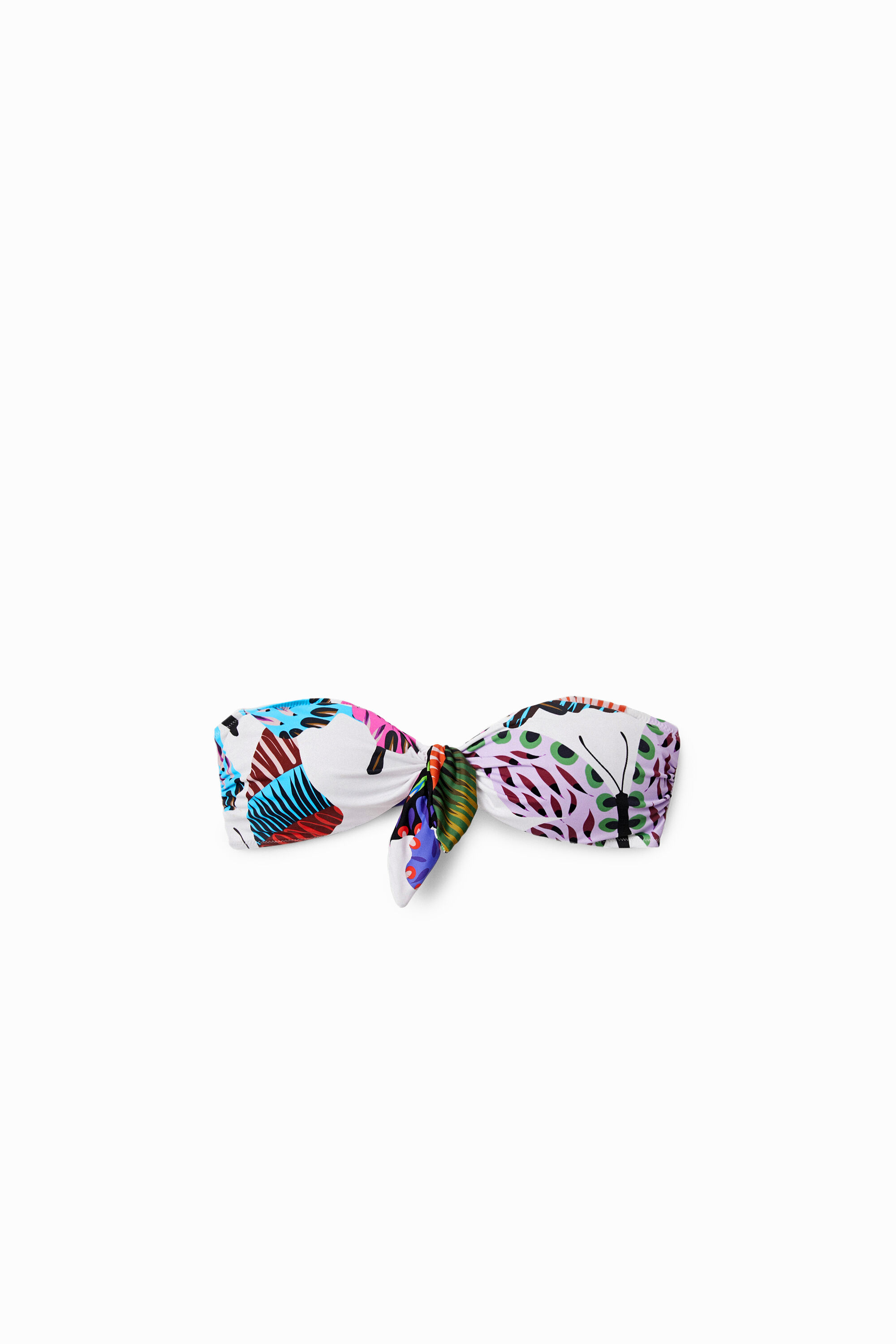 Desigual, Bikinitop zum Knoten Schmetterlinge, Weiß, M