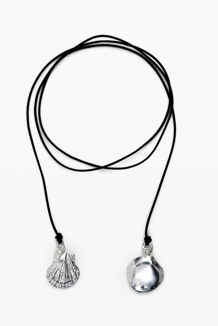 Multi-position pendant silver-plated leather cord Zalio | Desigual