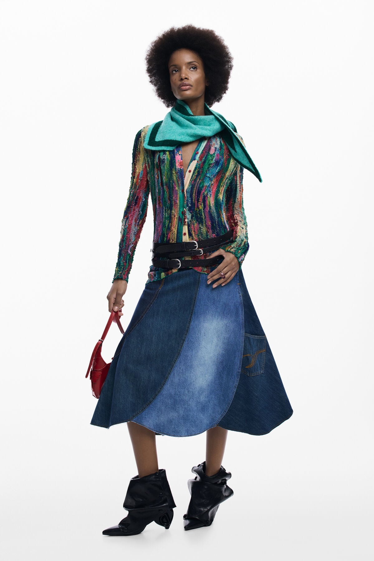 デニムパッチスカート 青 女性用 I Desigual.com