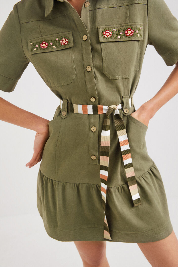 Košilové šaty khaki | Desigual