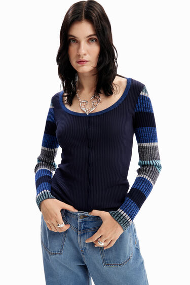 Camiseta manga larga rayas | Desigual