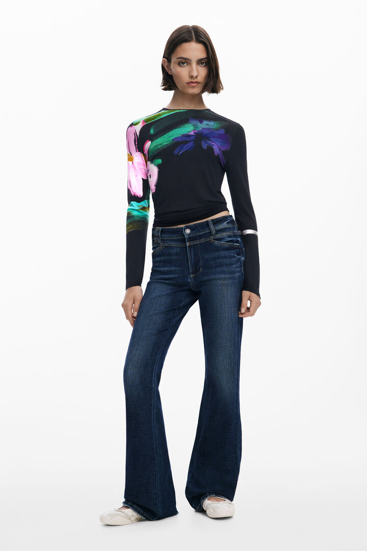 Long-sleeve floral T-shirt | Desigual