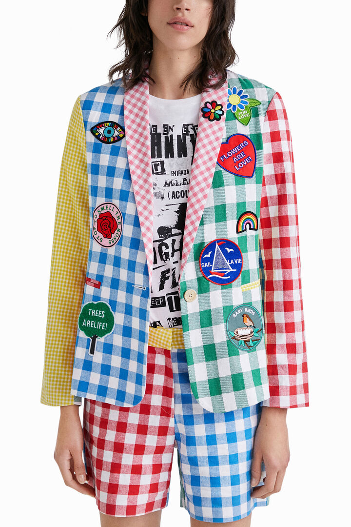 Blazer patchwork cuadros Johnson Hartig | Desigual