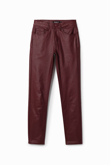 Leather-effect slim trousers | Desigual