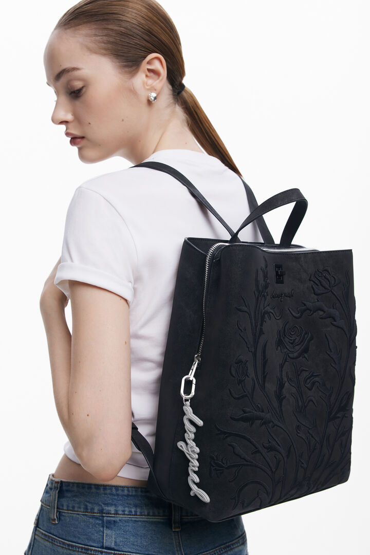 Mochila flores efecto 3D pequeña | Desigual