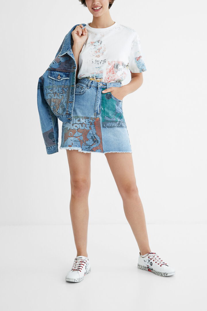 Denim mini-skirt illustrations - Mickey Mouse | Desigual