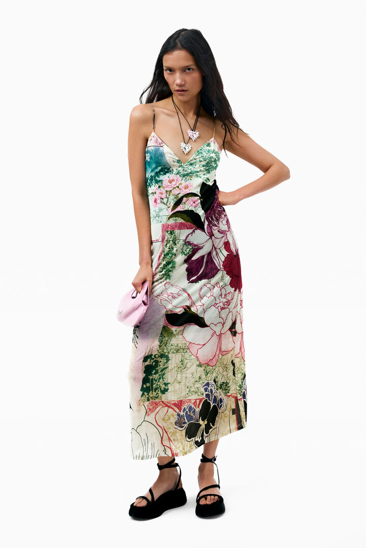 Vestido estampado de al&ccedil;as