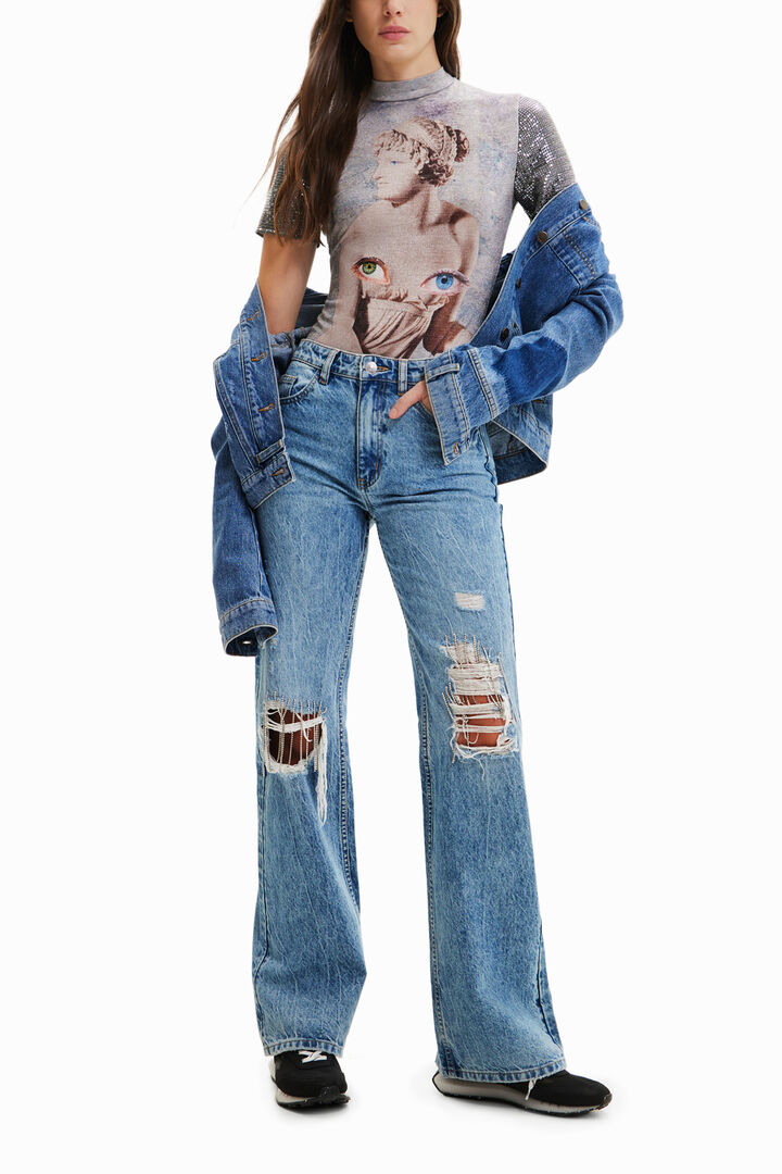 Metallic knit bodysuit | Desigual