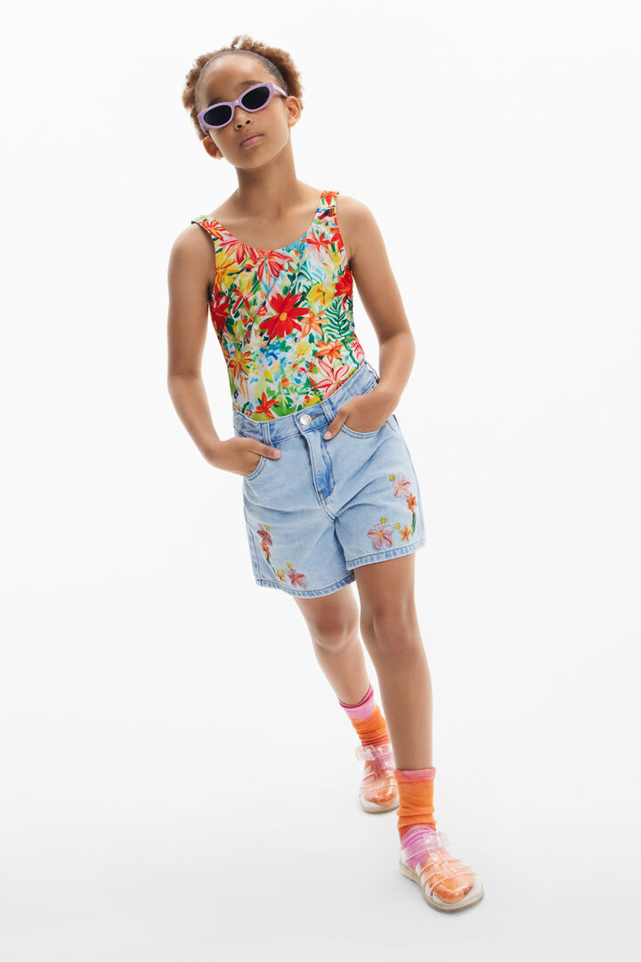 Printed denim pants | Desigual