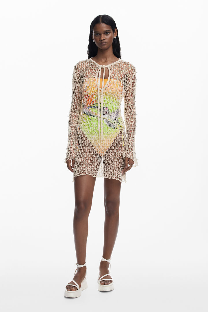Beaded crochet dress