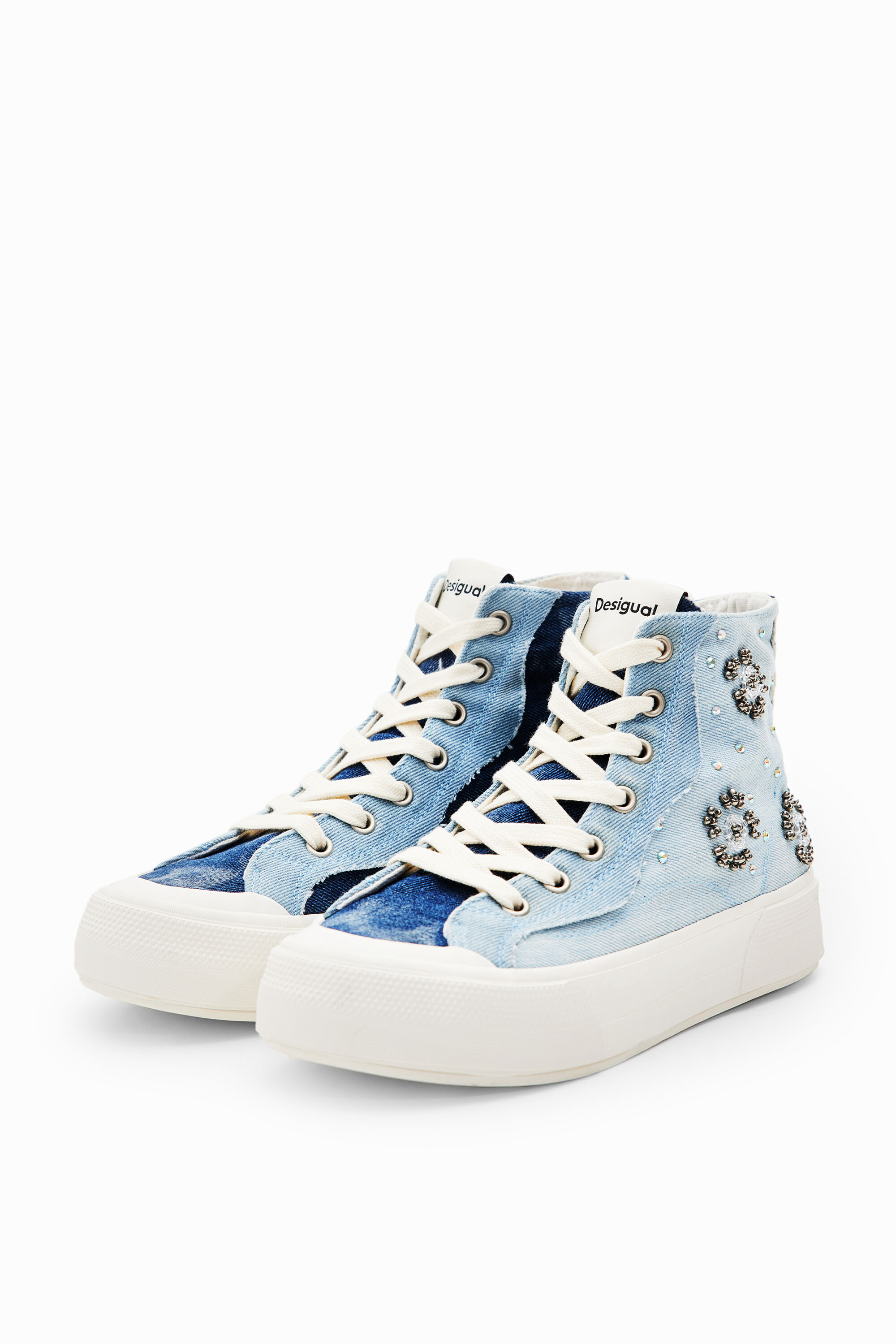 Hoge denim sneakers