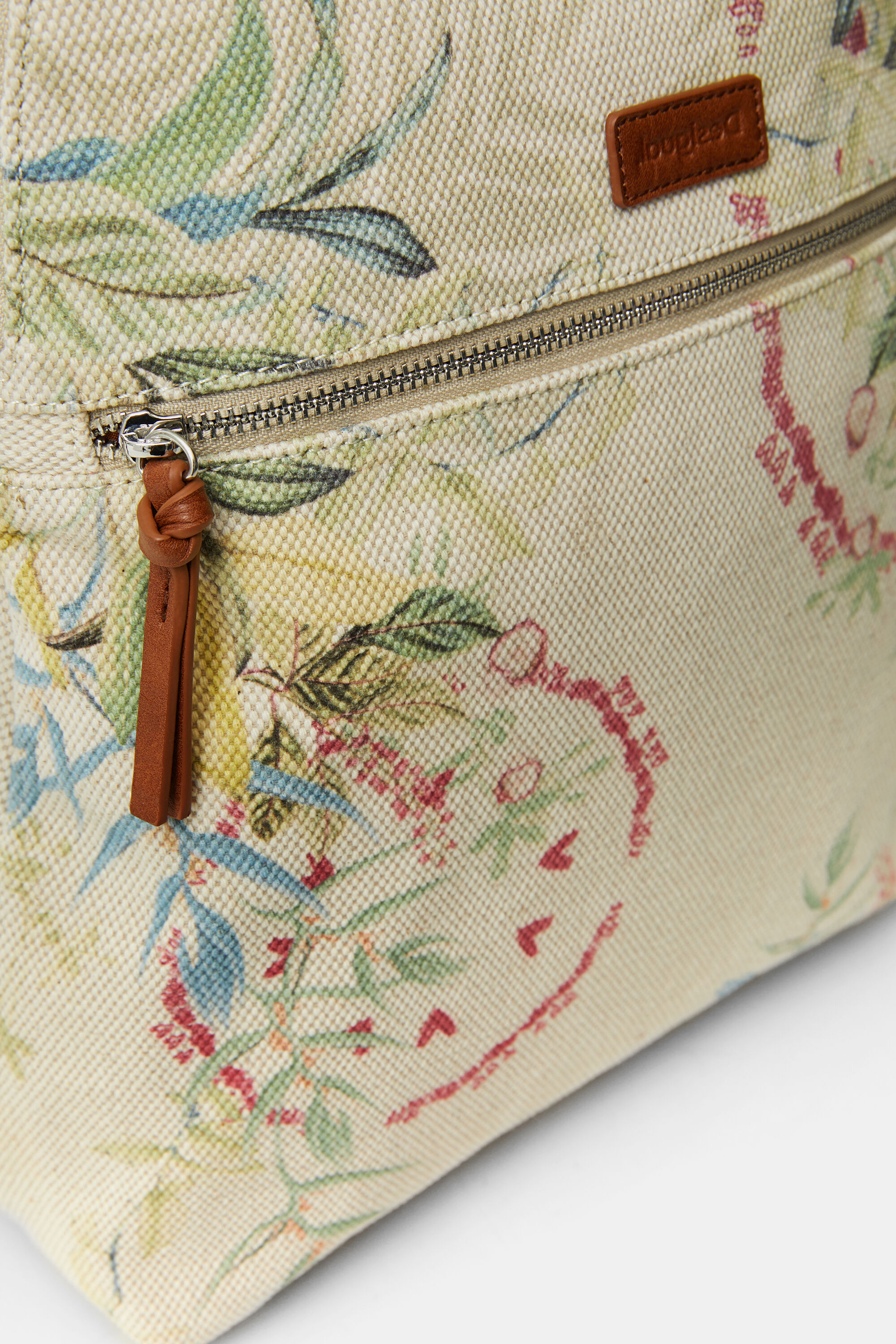 Mochila lona flores Desigual