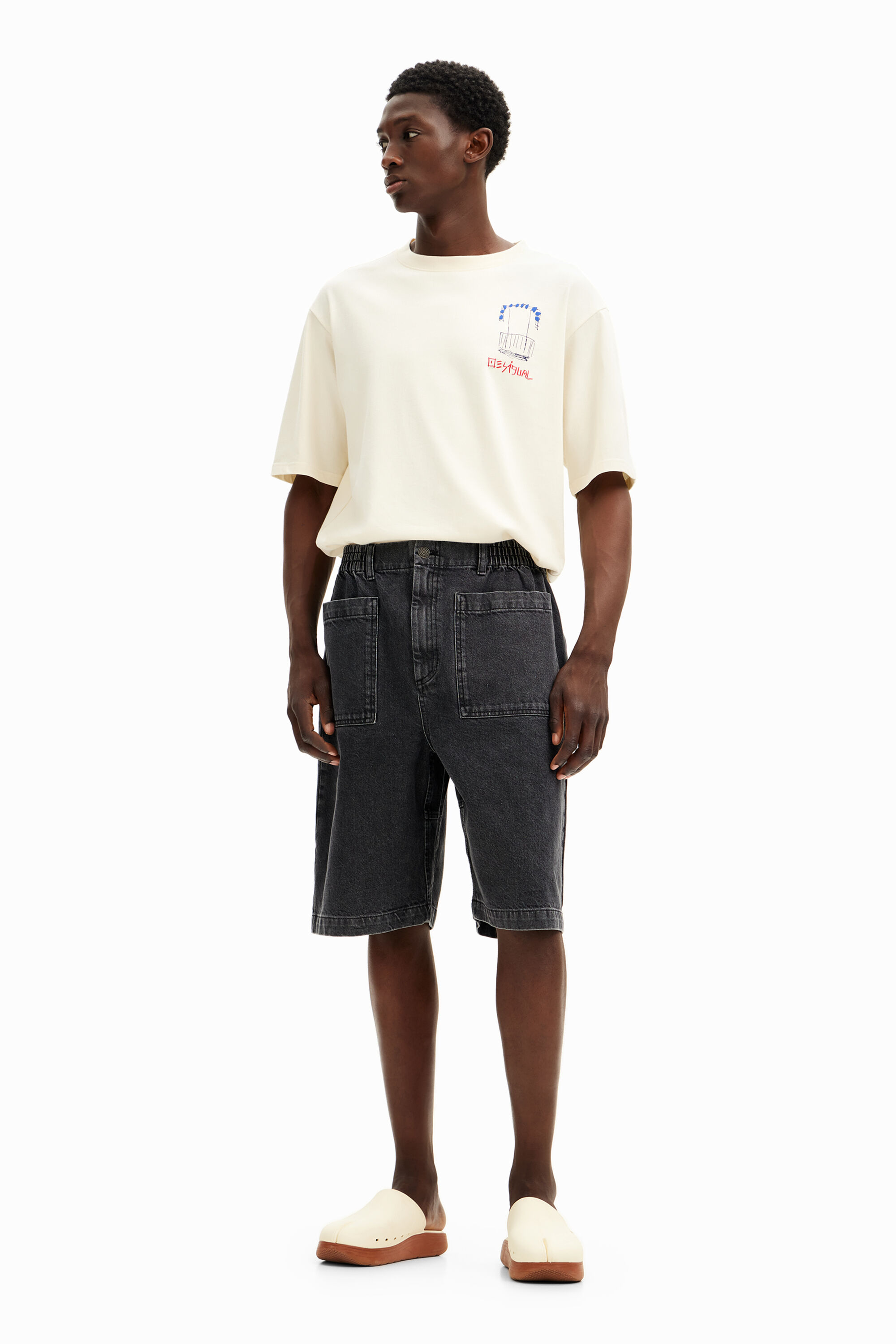 Bermudas desigual hombre outlet
