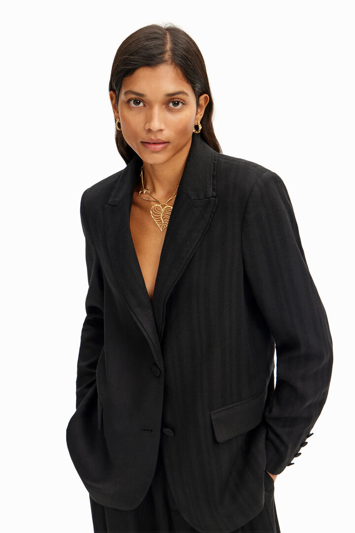 Blazer recta textura | Desigual