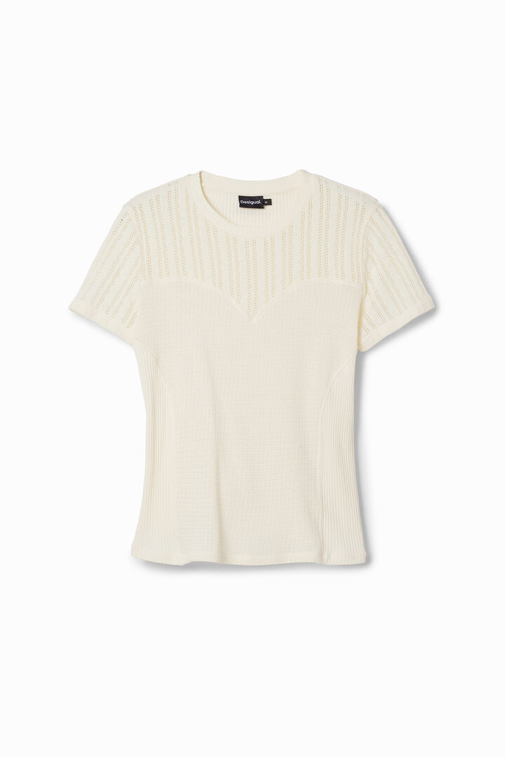 Patchwork openwork T-shirt | Desigual