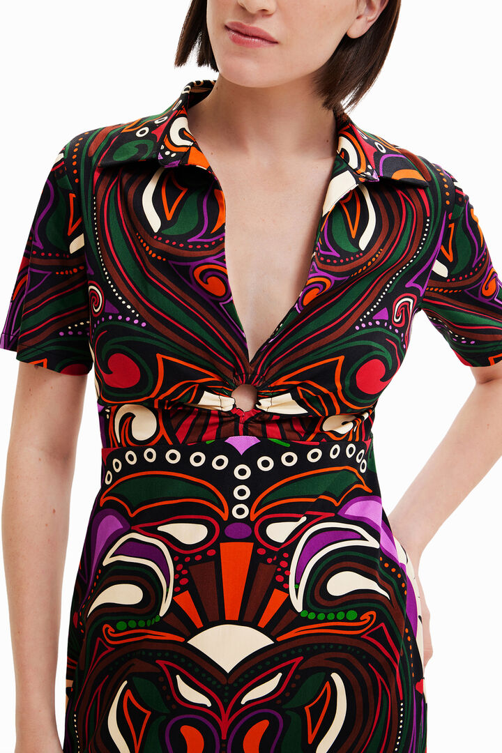 Vestido corto slim retro | Desigual