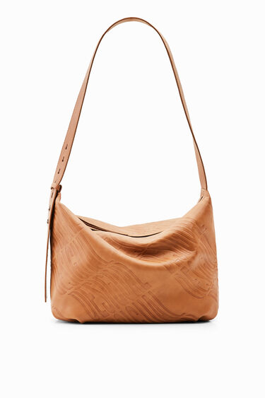 Grap Reden Pijnstiller Grote leren tas met logo's voor dames | Desigual.com