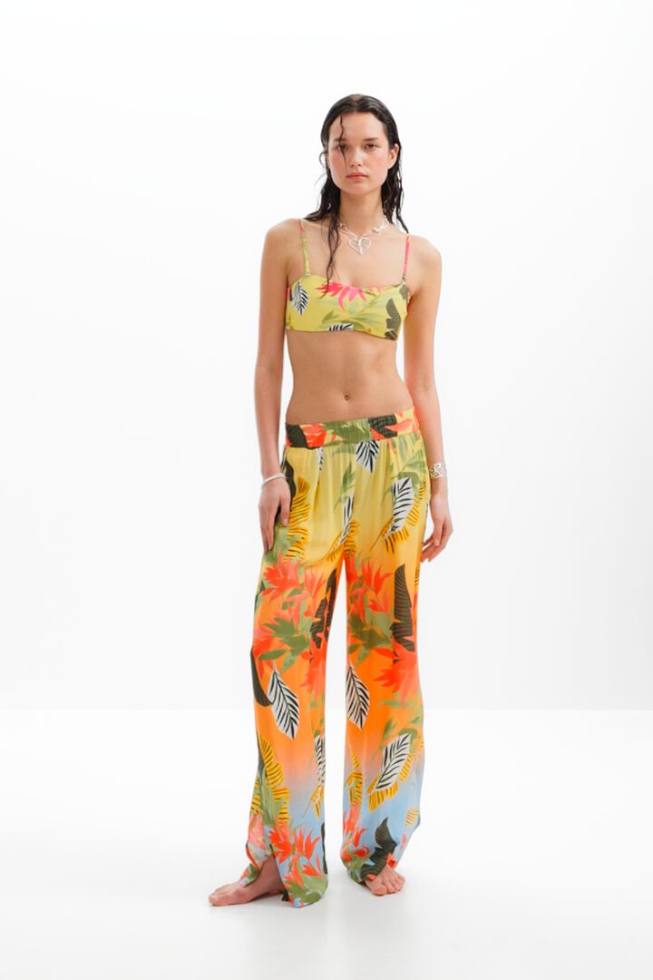 Pantalon wide leg tropical | Desigual