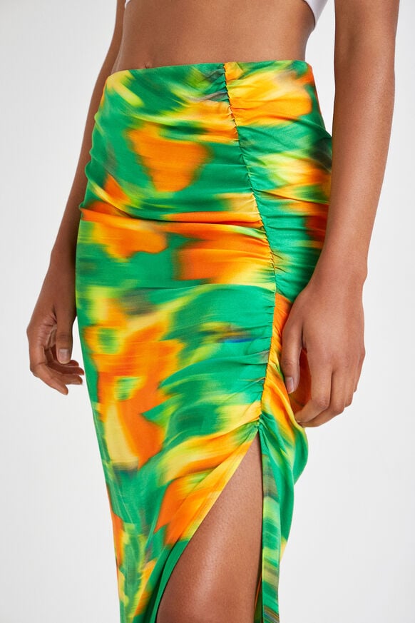 Slim midi skirt with slit | Desigual