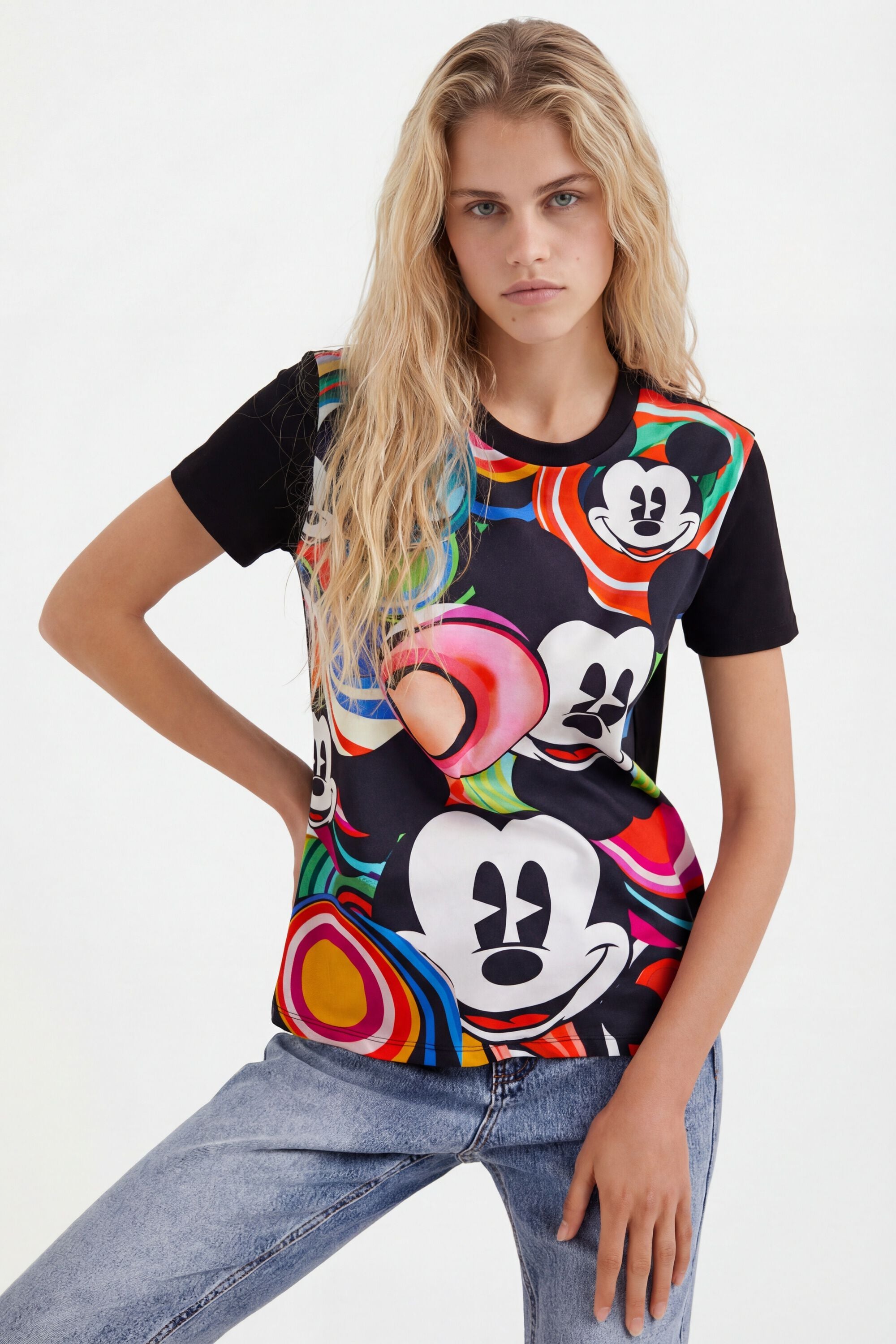Desigual, Shirt mit Micky von M. Christian Lacroix, Baumwolle, Schwarz, XS