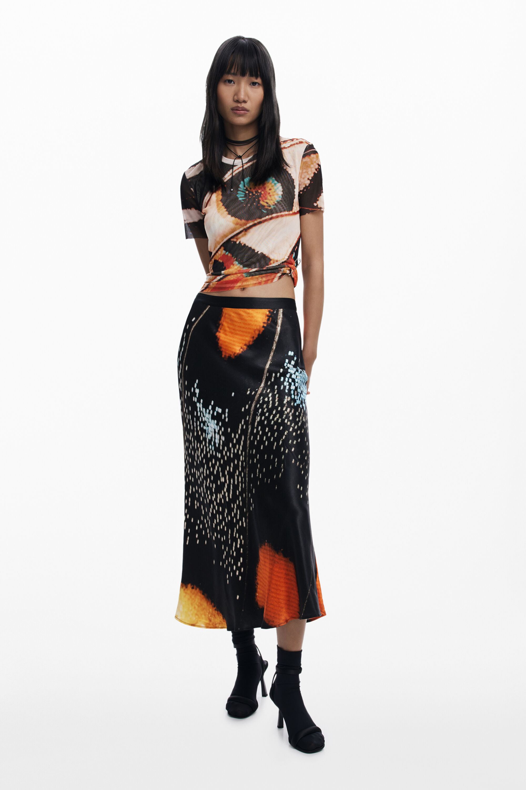 Desigual Skirt Designed By Mr. Christian Lacroix In Black