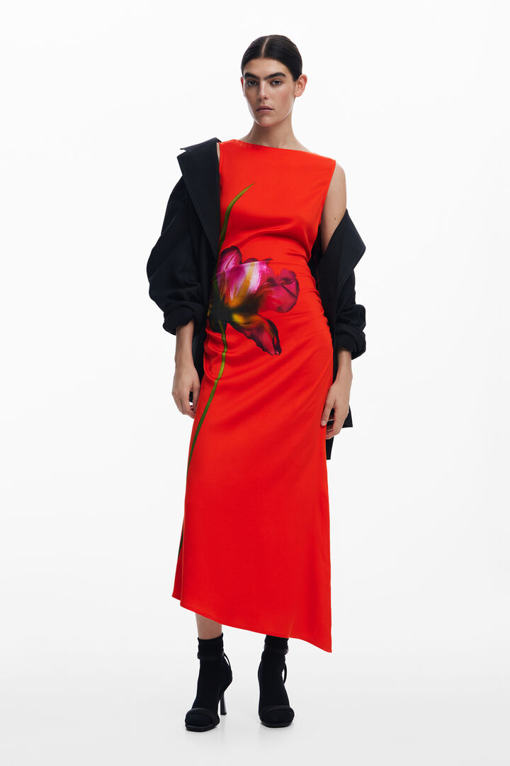 Orchid asymmetrical dress | Desigual