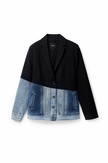 Slim hybrid bimaterial blazer | Desigual