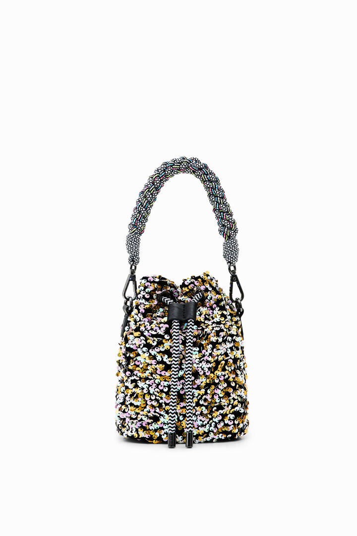 Bolso bucket pequeño lentejuelas | Desigual