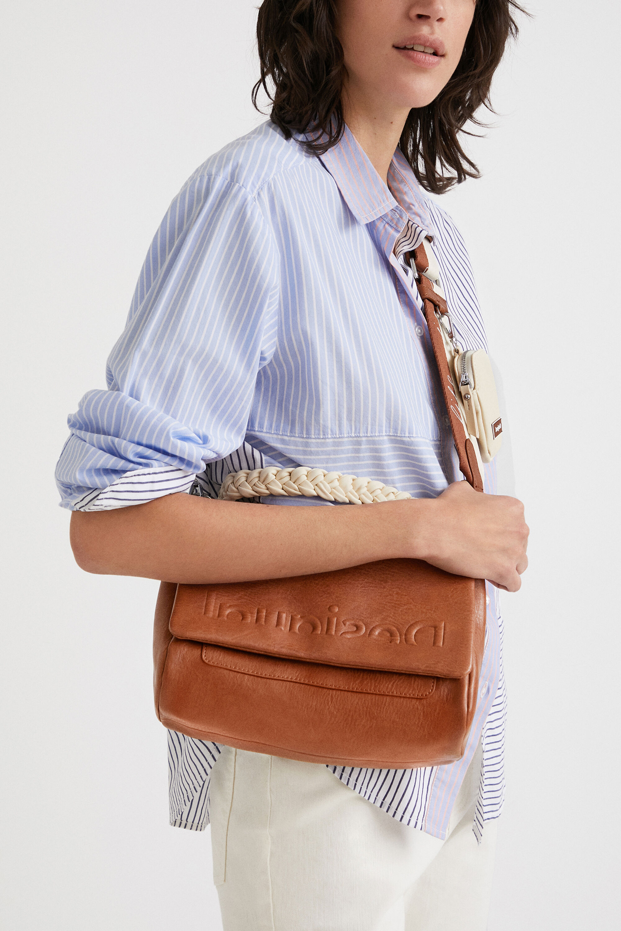 Half logo sling bag