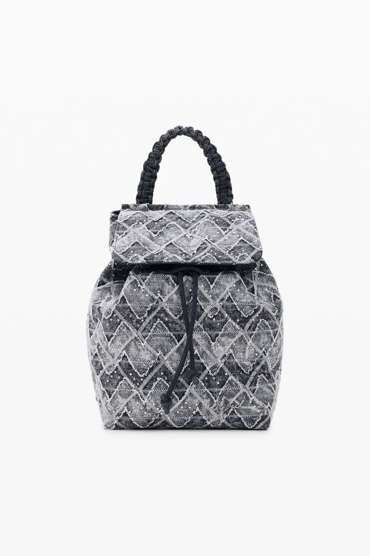 Mochila pequeña denim zig zag