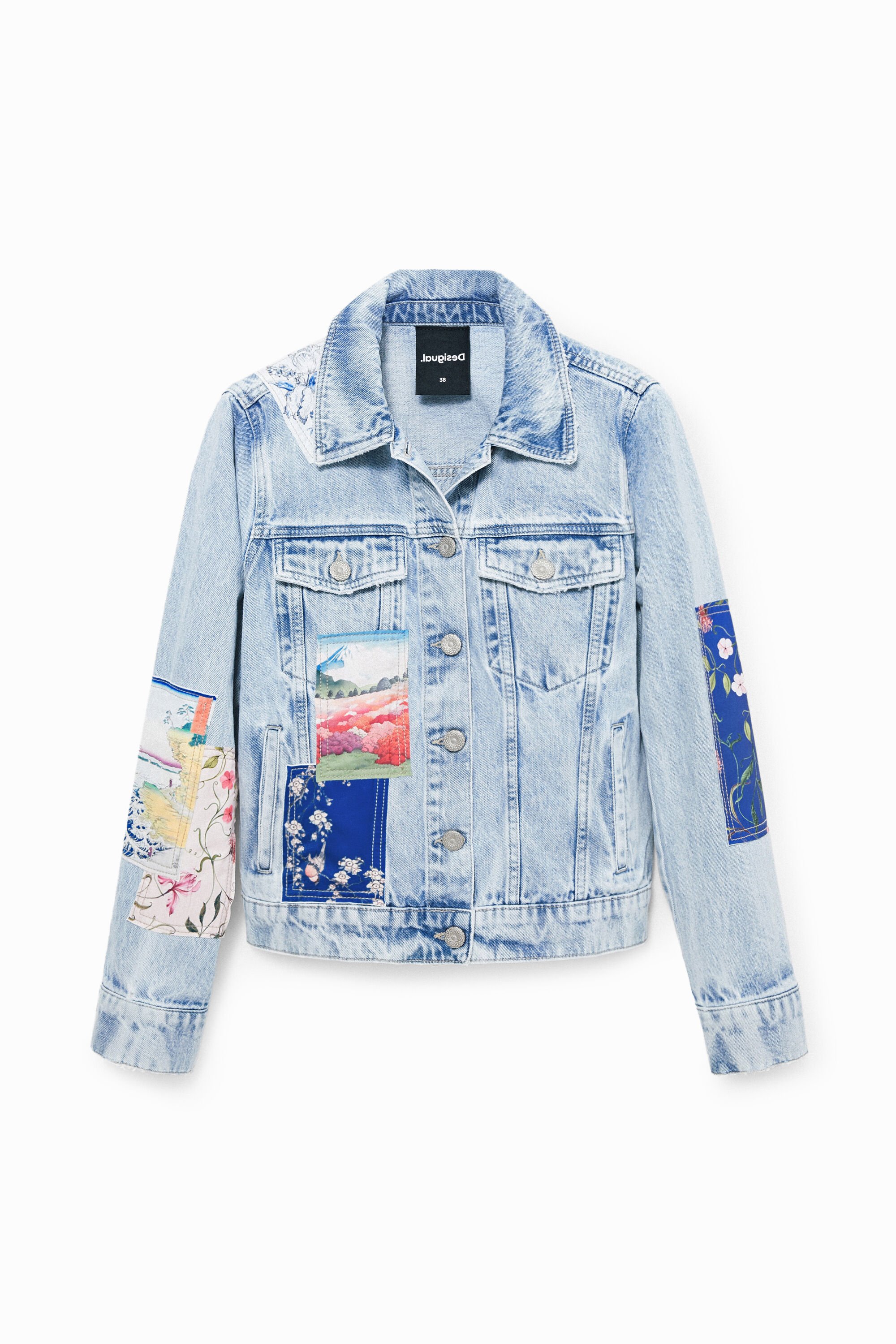Veste en jean avec paysages