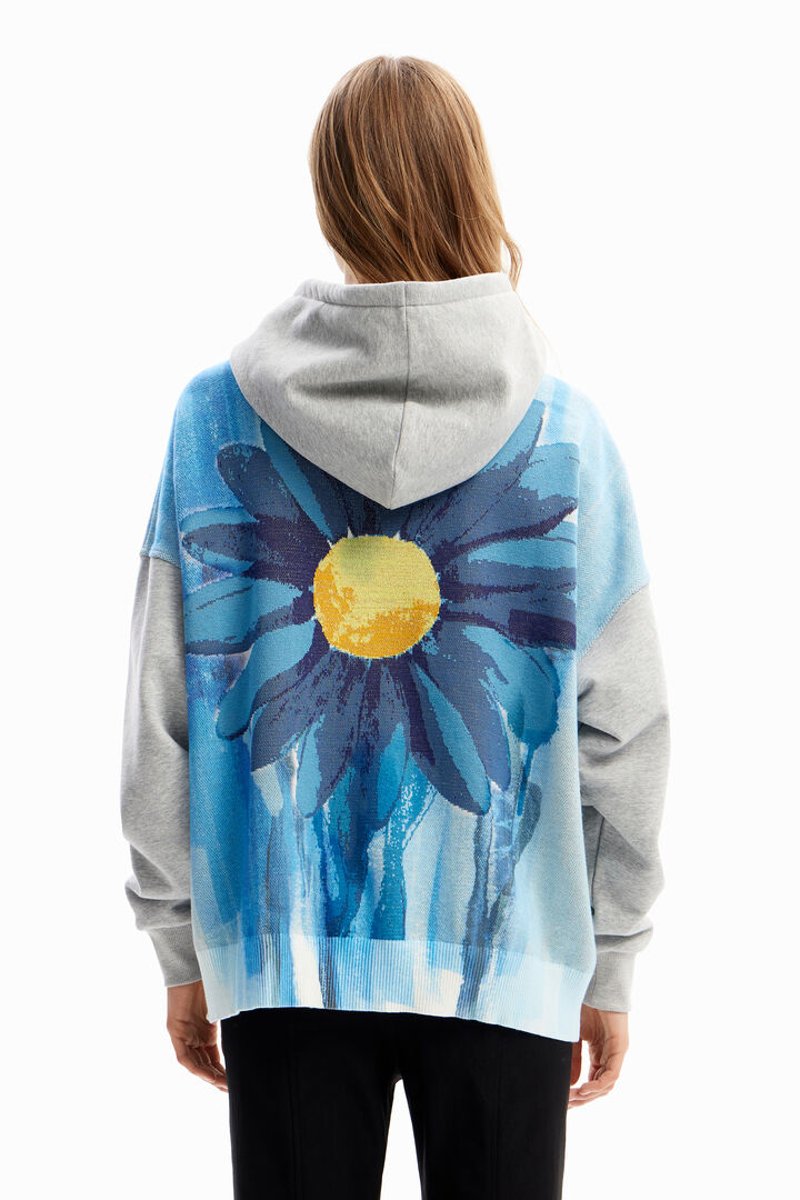 Oversize daisy zip hoodie | Desigual